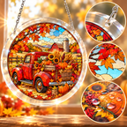 Tanksgiving Acrylic Jigsaw Puzzle Suncatcher - Autumn Farm Truck