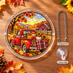 Tanksgiving Acrylic Jigsaw Puzzle Suncatcher - Pumpkin Truck