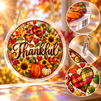 Tanksgiving Acrylic Jigsaw Puzzle Suncatcher - Thankful Hearts