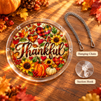 Tanksgiving Acrylic Jigsaw Puzzle Suncatcher - Thankful Hearts