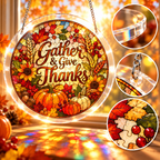 Tanksgiving Acrylic Jigsaw Puzzle Suncatcher - Gather & Give Thanks