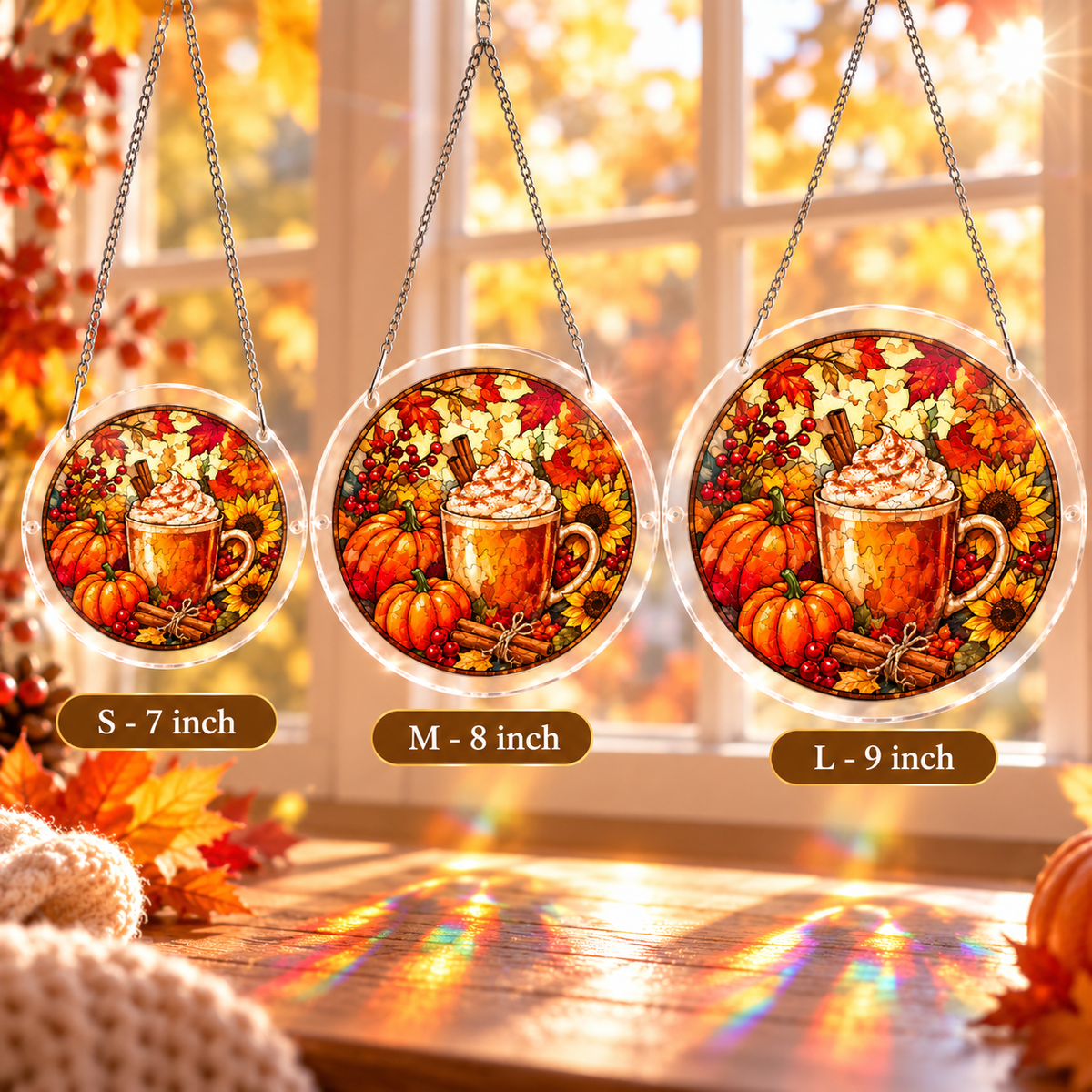 Tanksgiving Acrylic Jigsaw Puzzle Suncatcher - Pumpkin Spice Season