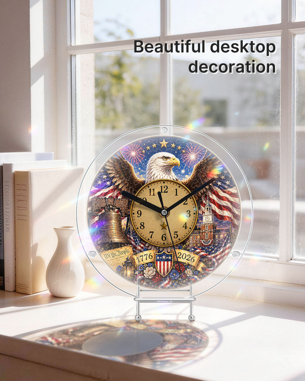 DIY Acrylic Puzzle Clock Kit - Majestic Eagle Liberty