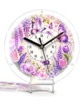 DIY Acrylic Puzzle Clock Kit - Purple Wisteria Butterflies