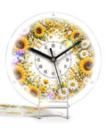 DIY Acrylic Puzzle Clock Kit - Golden Sunflower Field