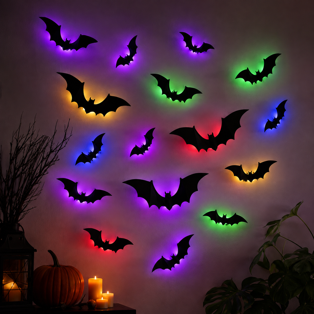 2026 New LED Halloween Bats Decorations