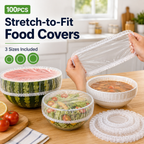 Stretch-to-Fit Food Covers – 100PCS