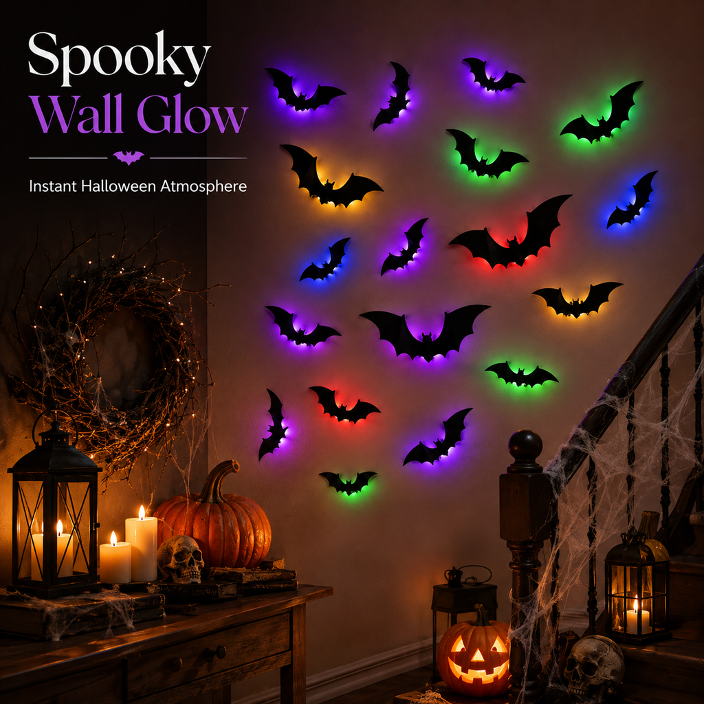 2026 New LED Halloween Bats Decorations