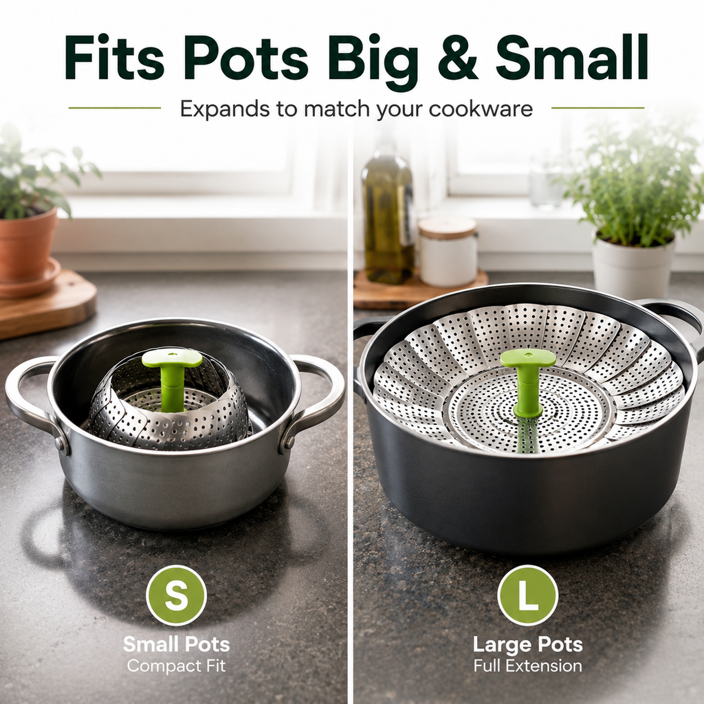 Expandable Stainless Steel Steamer Basket