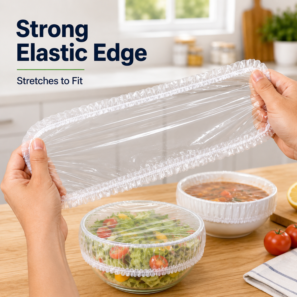 Stretch-to-Fit Food Covers – 100PCS