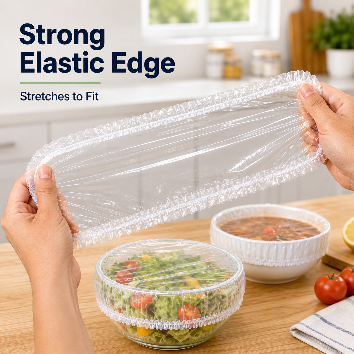Stretch-to-Fit Food Covers – 100PCS