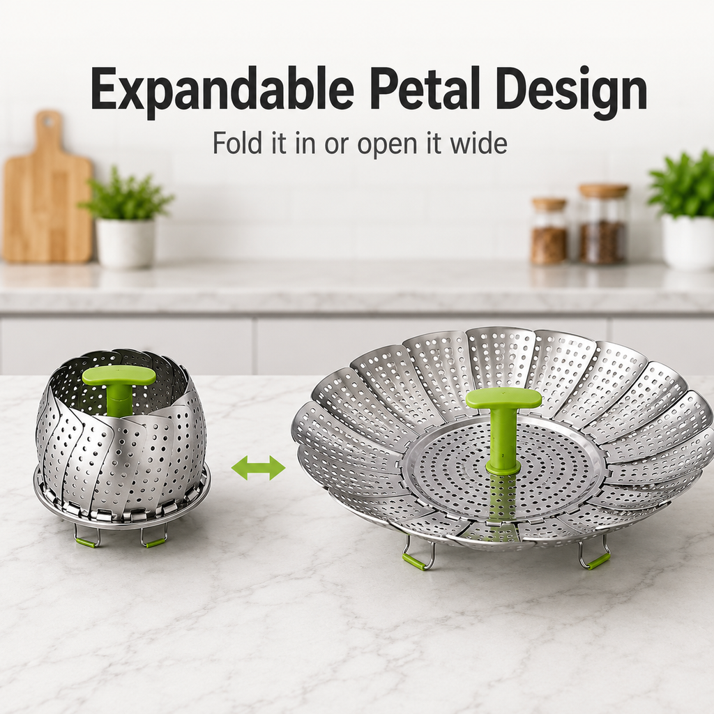 Expandable Stainless Steel Steamer Basket