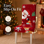 Christmas Stretch Dining Chair Cover – Festive Holiday Slipcover