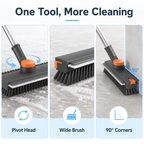 4-in-1 Floor Scrub Brush with Squeegee