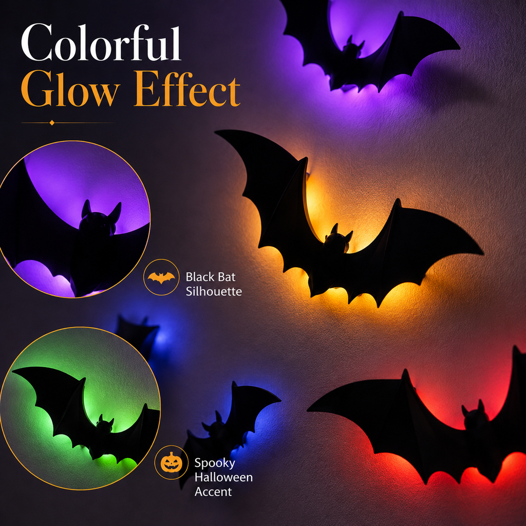 2026 New LED Halloween Bats Decorations