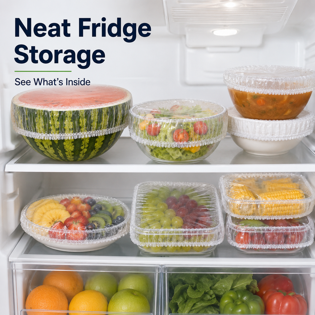 Stretch-to-Fit Food Covers – 100PCS