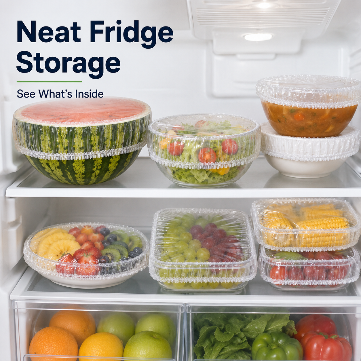 Stretch-to-Fit Food Covers – 100PCS