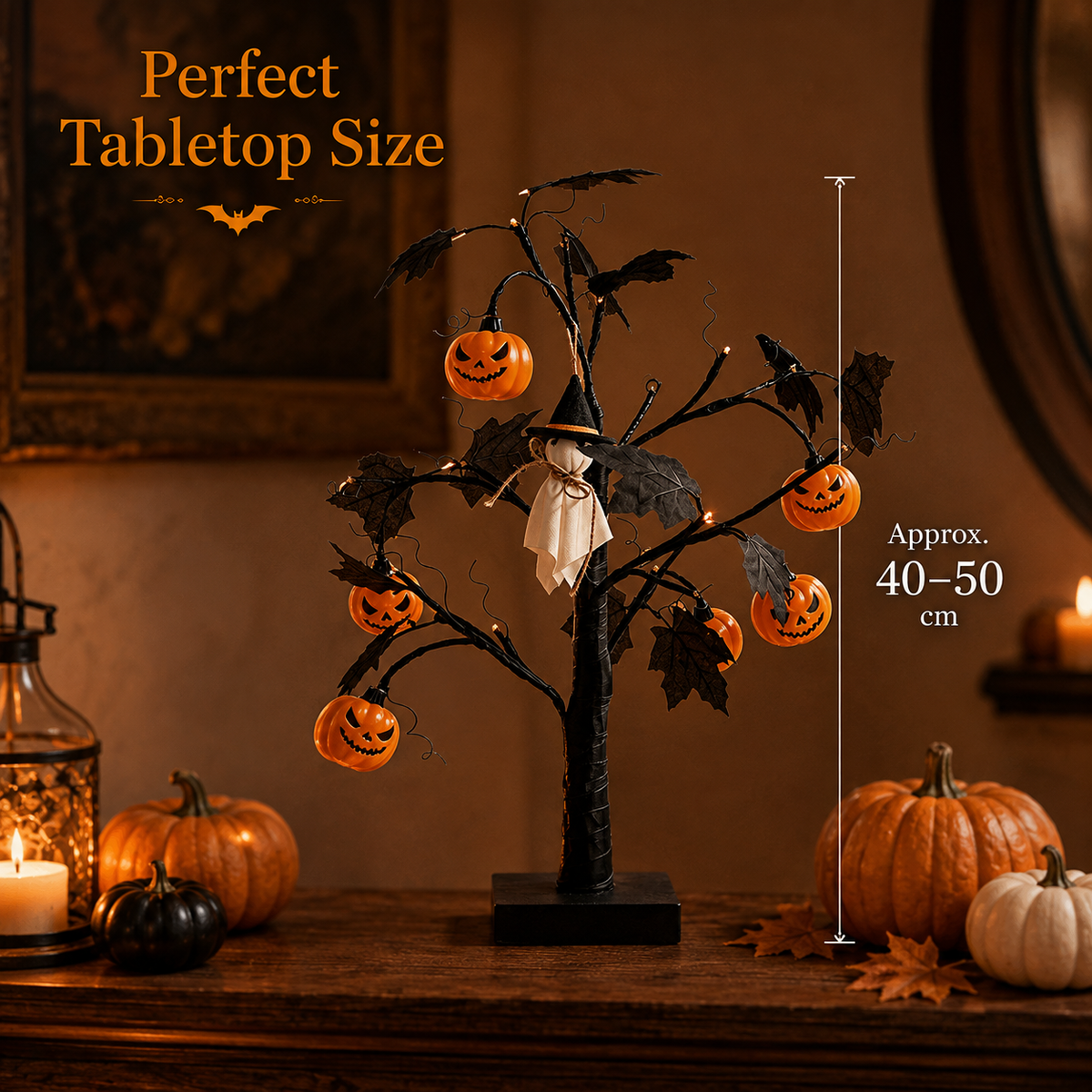 Halloween Lighted Tree – Spooky Tabletop LED Decoration