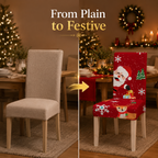 Christmas Stretch Dining Chair Cover – Festive Holiday Slipcover