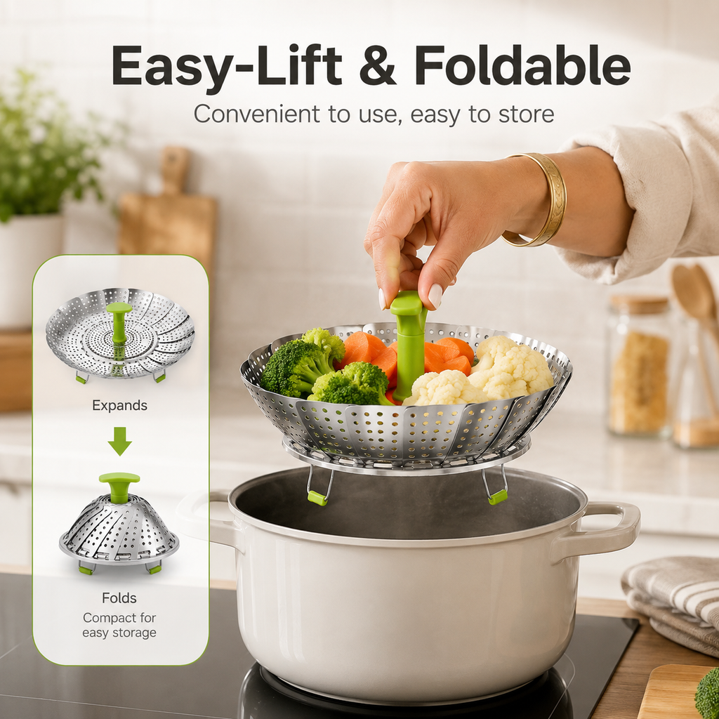 Expandable Stainless Steel Steamer Basket