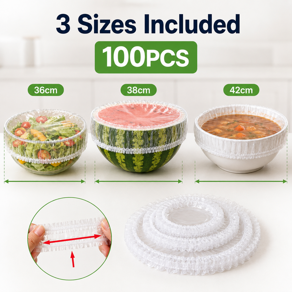 Stretch-to-Fit Food Covers – 100PCS