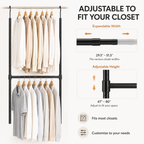 SimpleHouseware Adjustable Closet Hanging Rod, White