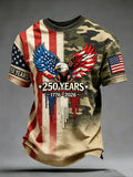 Men's America 250 – Red, White & Blue Sky Tribute Print Casual T-Shirt