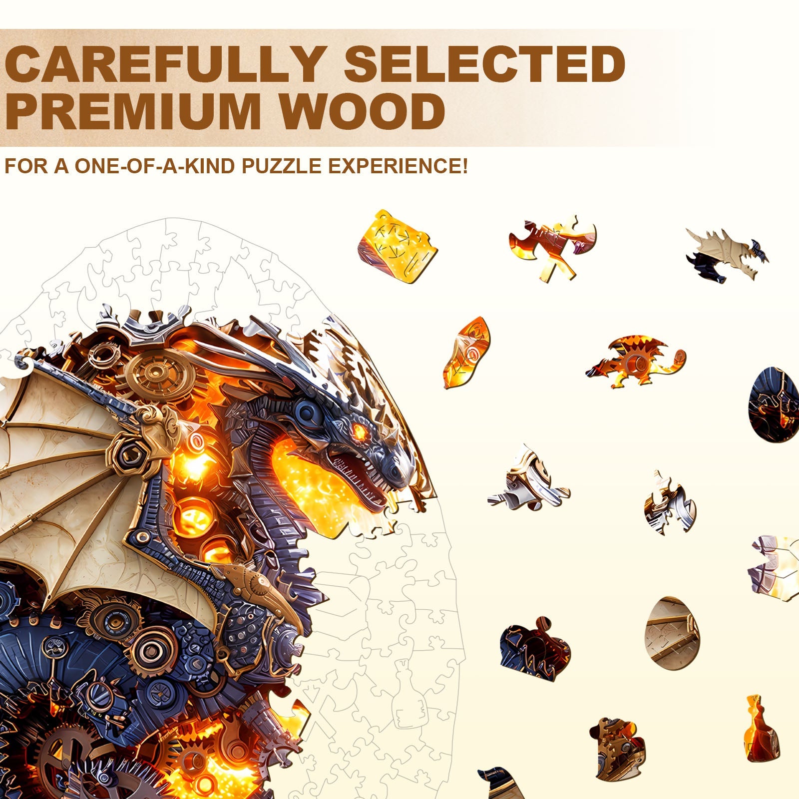 Fire Dragon Egg Wooden Jigsaw Puzzle