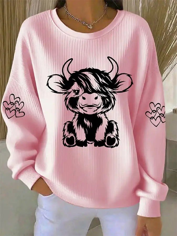 Women'S Highland Cow Printed Casual Sportswear