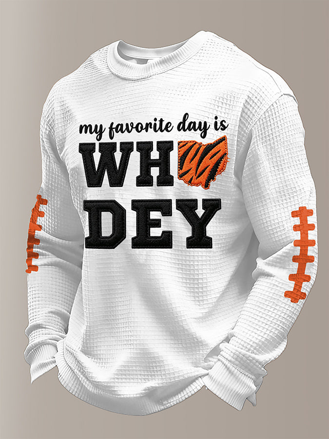 Men'S Football Printed Waffle T-Shirt