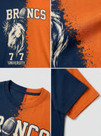 Unisex Denver Broncos Football Horse Head 77 University Printed T-shirt