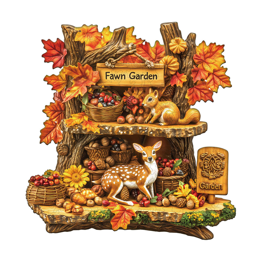 Fawn Garden Wooden Jigsaw Puzzle