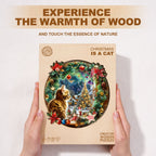 Christmas Is a Cat Wooden Jigsaw Puzzle