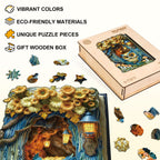 Owl Beneath The Light Wooden Jigsaw Puzzle