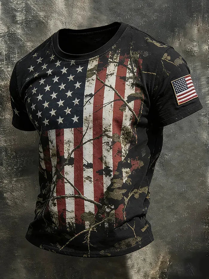 Men's Casual USA 250th Celebration Print Short Sleeve T-shirt