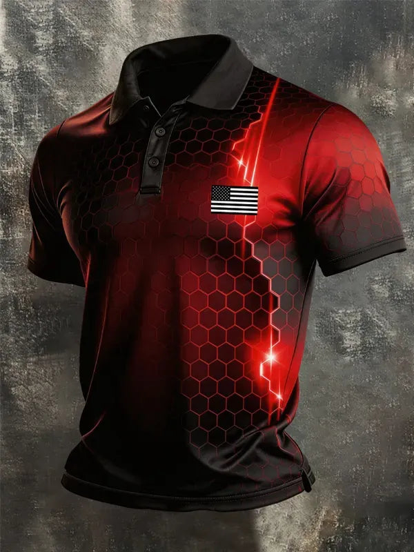 Men's 250Th Anniversary Printed Casual Polo Shirt