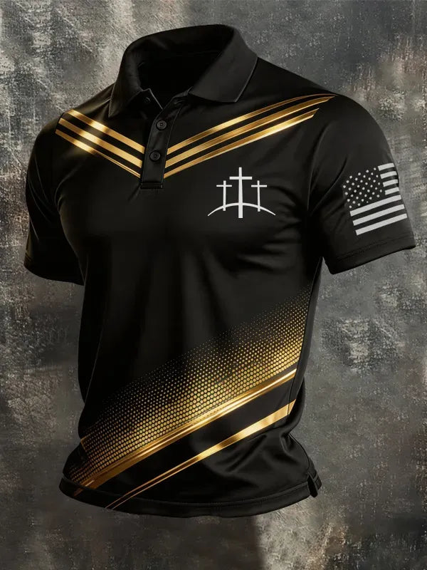Men's casual waffle Patriot Polo
