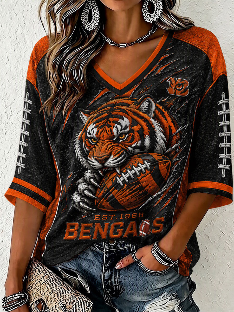 Women'S Football Print Waffle Top