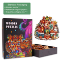 Christmas gift house Wooden Jigsaw Puzzle