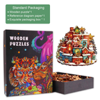 Christmas gift house Wooden Jigsaw Puzzle