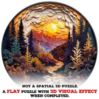 3D Sunset Forest Wooden Jigsaw Puzzle