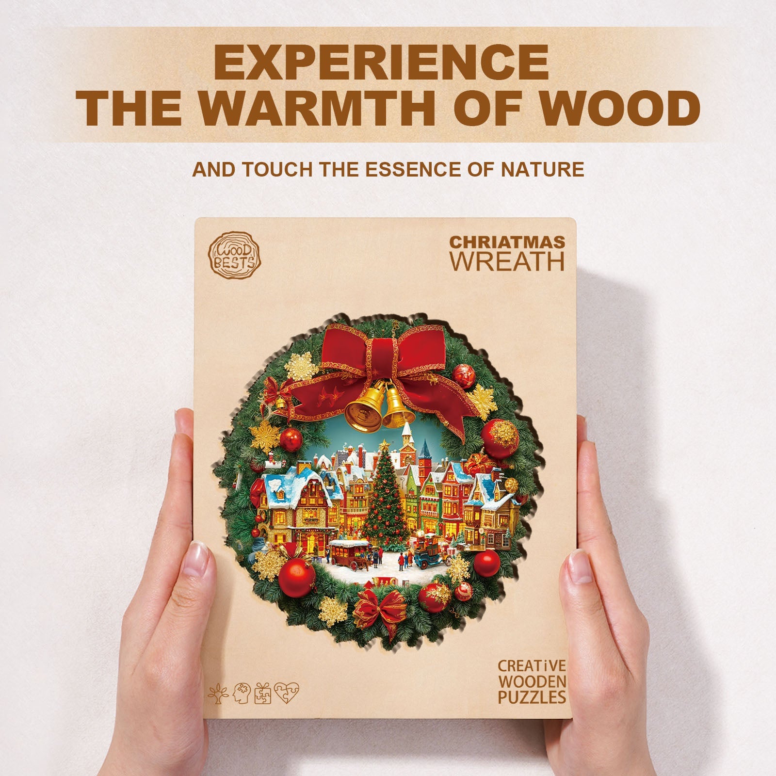Christmas Wreath Wooden Jigsaw Puzzle