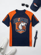 Men's Denver Broncos Football Horse Logo Printed T-shirt