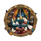Cat Party Night Wooden Jigsaw Puzzle