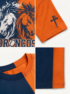 Men's Denver Broncos Dual Horse Football Printed T-shirt