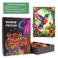 Stained Glass Hummingbird-3 Wooden Jigsaw Puzzle
