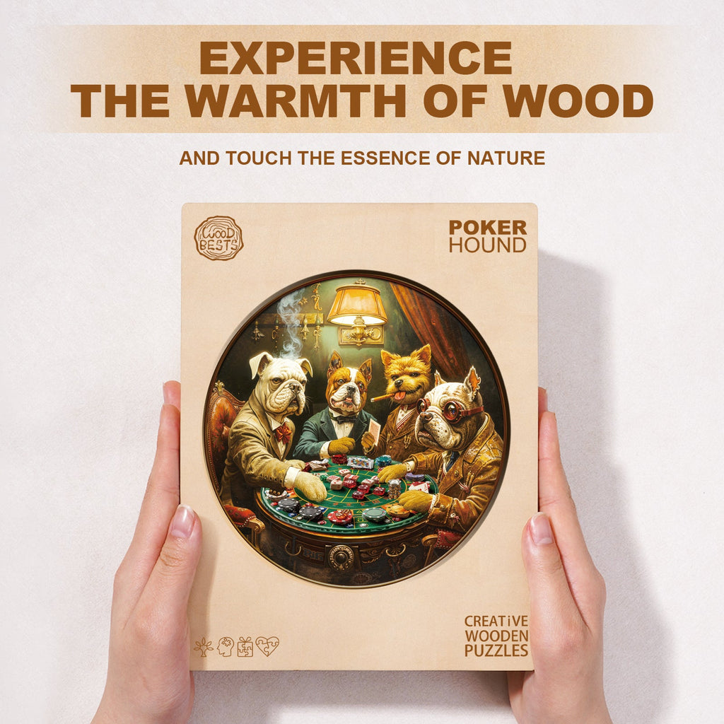 Poker Hound Wooden Jigsaw Puzzle