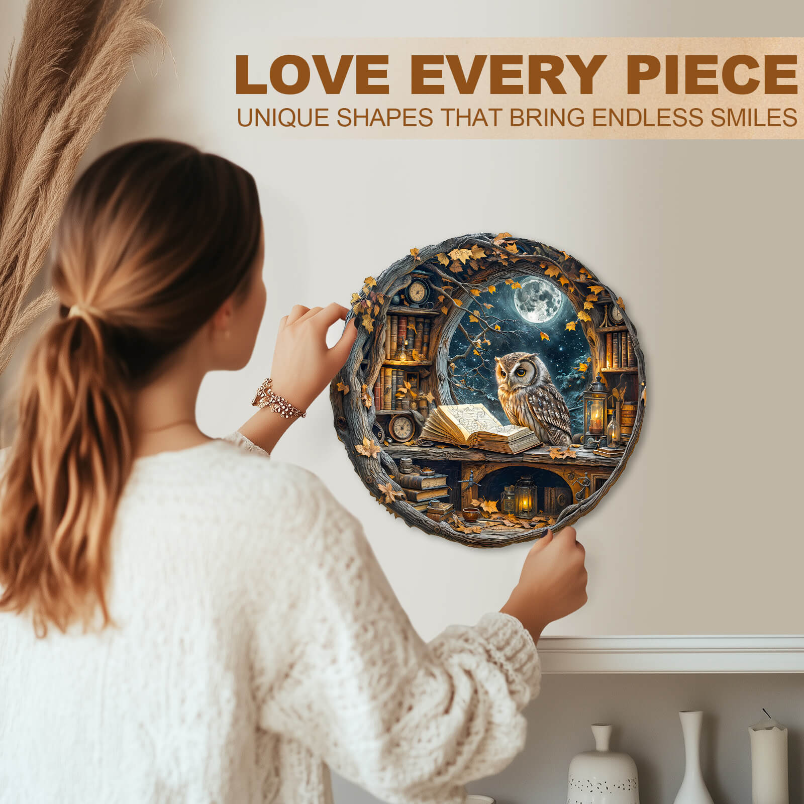 Moonlit Reader Wooden Jigsaw Puzzle