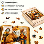 Book Fox Wooden Jigsaw Puzzle