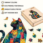 Feline Mosaic Wooden Jigsaw Puzzle